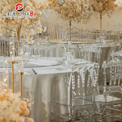 Cadeira Chiavari de casamento de evento Crystal Phoenix de plástico de resina acrílica com design Kd