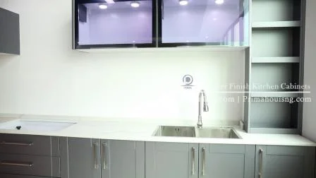 Armários de cozinha de folhas acrílicas de luxo com novo design