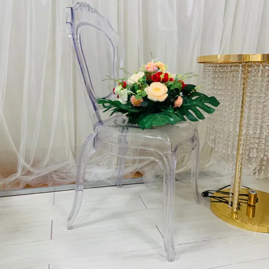 Conjunto de cadeiras para eventos de casamento com estrutura acrílica para móveis por atacado